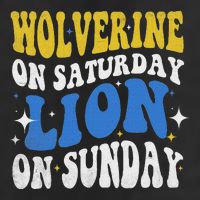 Wolverine On Saturday Funny Lion On Sunday 7 Panel Mesh Trucker Snapback Hat