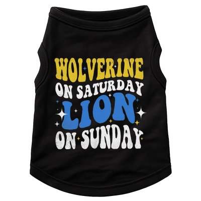 Wolverine On Saturday Funny Lion On Sunday Doggie Tank