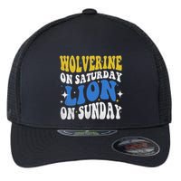 Wolverine On Saturday Funny Lion On Sunday Flexfit Unipanel Trucker Cap