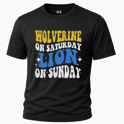 Wolverine On Saturday Funny Lion On Sunday Performance Shirt