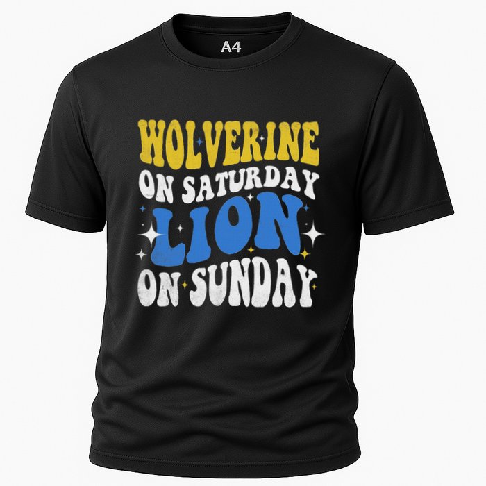 Wolverine On Saturday Funny Lion On Sunday Performance Shirt