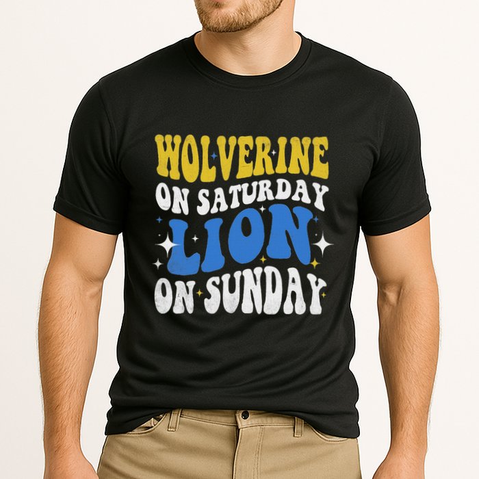 Wolverine On Saturday Funny Lion On Sunday Performance Shirt