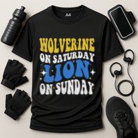 Wolverine On Saturday Funny Lion On Sunday Performance Shirt