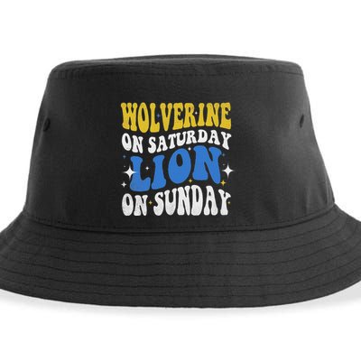 Wolverine On Saturday Funny Lion On Sunday Sustainable Bucket Hat