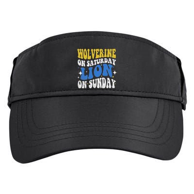 Wolverine On Saturday Funny Lion On Sunday Adult Drive Performance Visor