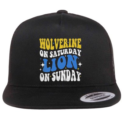 Wolverine On Saturday Funny Lion On Sunday Flatbill Hat
