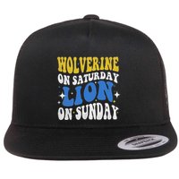 Wolverine On Saturday Funny Lion On Sunday Flatbill Hat