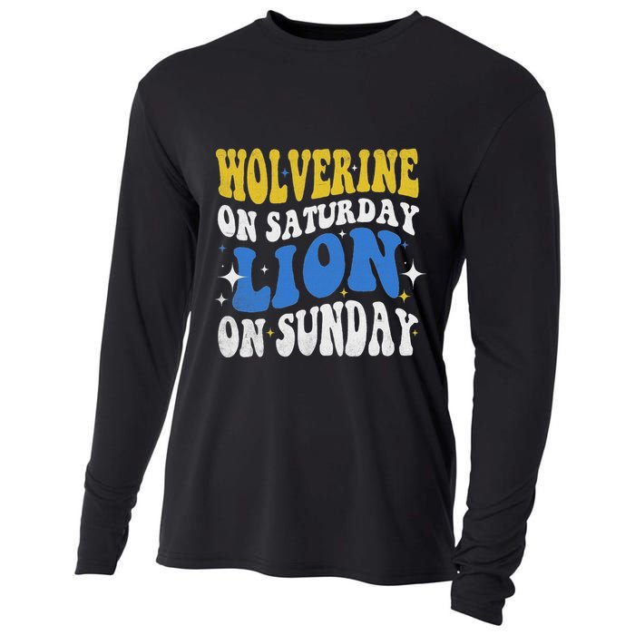 Wolverine On Saturday Funny Lion On Sunday Cooling Performance Long Sleeve Crew