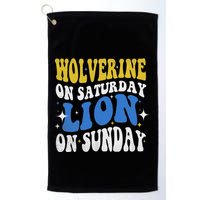 Wolverine On Saturday Funny Lion On Sunday Golf Towel