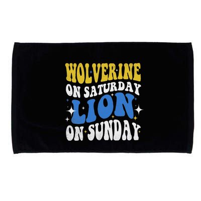Wolverine On Saturday Funny Lion On Sunday Microfiber Hand Towel
