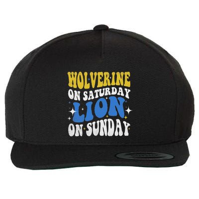 Wolverine On Saturday Funny Lion On Sunday Wool Snapback Cap