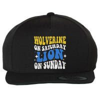 Wolverine On Saturday Funny Lion On Sunday Wool Snapback Cap