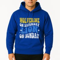 Wolverine On Saturday Funny Lion On Sunday Hoodie
