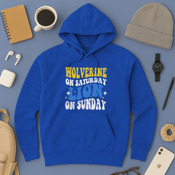 Wolverine On Saturday Funny Lion On Sunday Hoodie