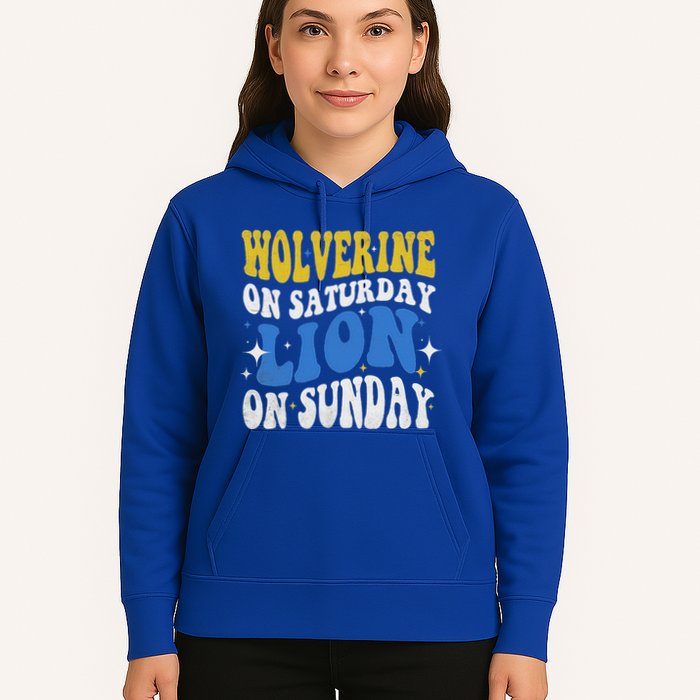 Wolverine On Saturday Funny Lion On Sunday Hoodie