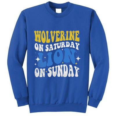 Wolverine On Saturday Funny Lion On Sunday Sweatshirt