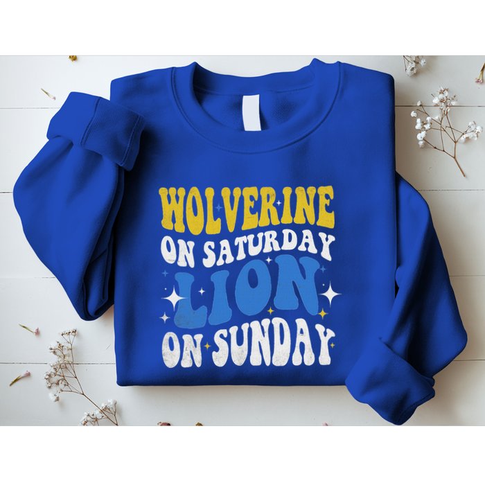 Wolverine On Saturday Funny Lion On Sunday Sweatshirt