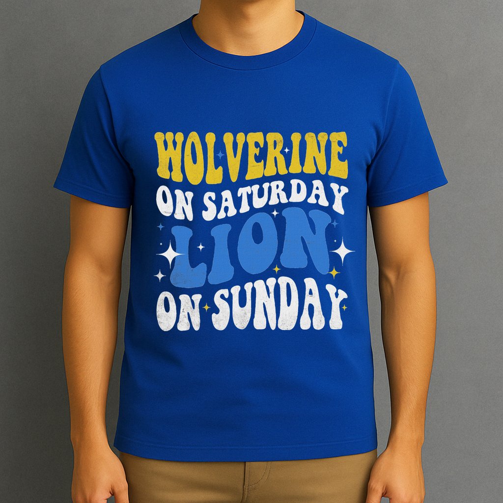 Wolverine On Saturday Funny Lion On Sunday T-Shirt