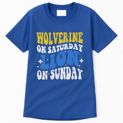 Wolverine On Saturday Funny Lion On Sunday Tall T-Shirt