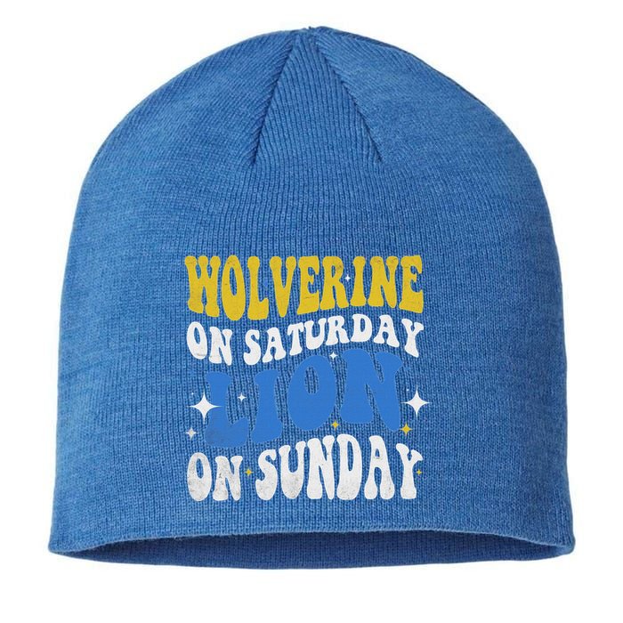 Wolverine On Saturday Funny Lion On Sunday Sustainable Beanie