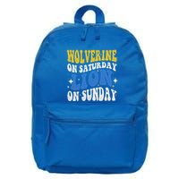 Wolverine On Saturday Funny Lion On Sunday 16 in Basic Backpack
