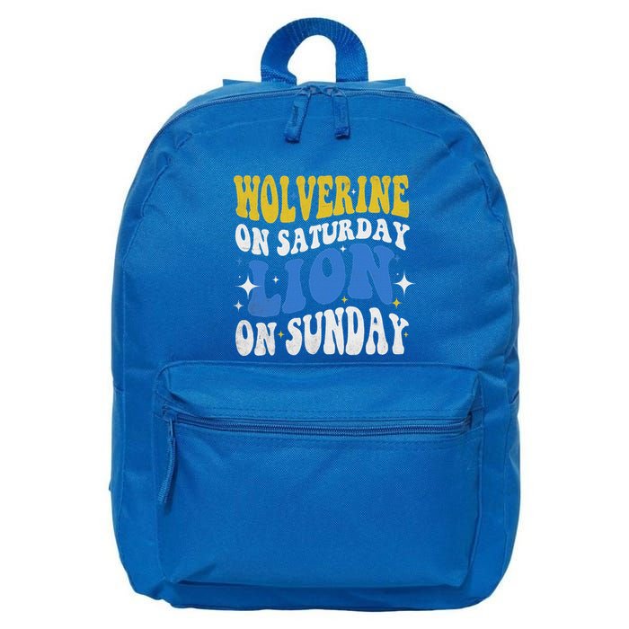 Wolverine On Saturday Funny Lion On Sunday 16 in Basic Backpack