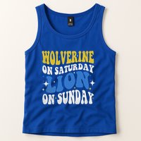 Wolverine On Saturday Funny Lion On Sunday Tank Top
