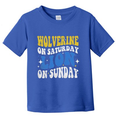 Wolverine On Saturday Funny Lion On Sunday Toddler T-Shirt