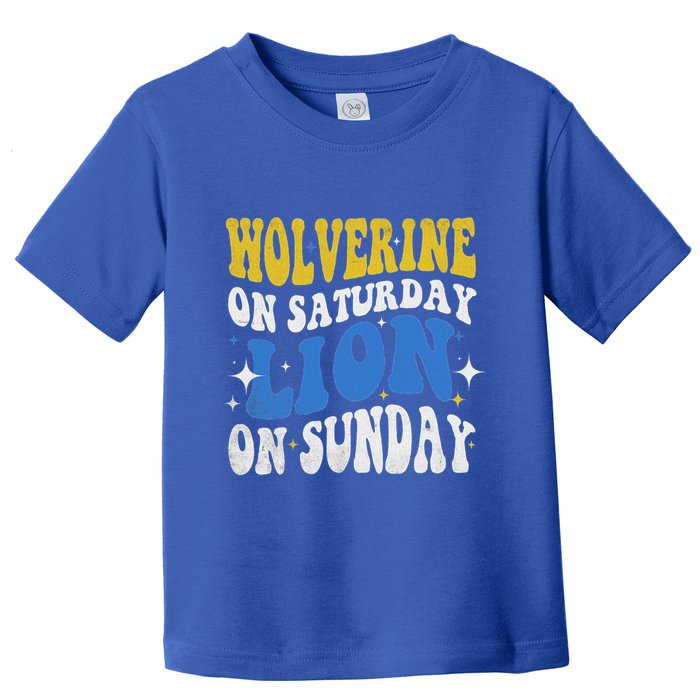 Wolverine On Saturday Funny Lion On Sunday Toddler T-Shirt