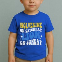 Wolverine On Saturday Funny Lion On Sunday Toddler T-Shirt