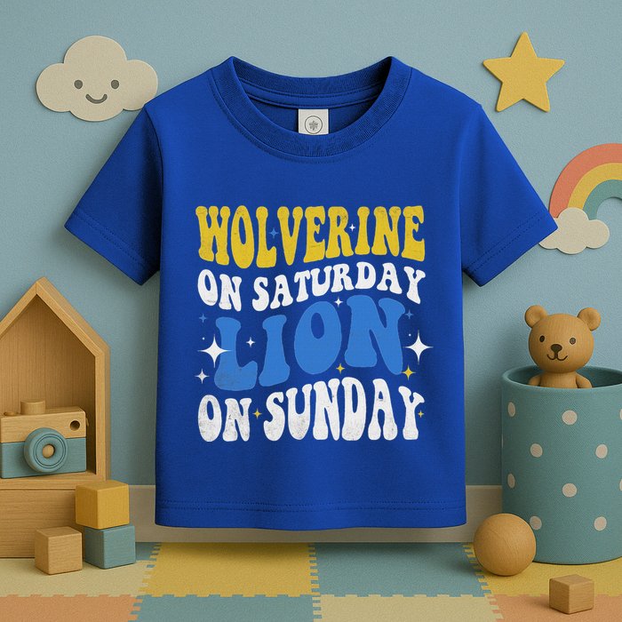 Wolverine On Saturday Funny Lion On Sunday Toddler T-Shirt