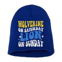 Wolverine On Saturday Funny Lion On Sunday Short Acrylic Beanie