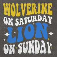 Wolverine On Saturday Funny Lion On Sunday Cotton Canvas Backpack
