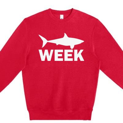 Week of Shark Funny Sharks Great Discovery Time Premium Crewneck Sweatshirt