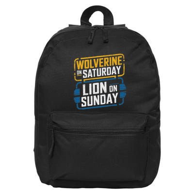 Wolverine On Saturday Lion On Sunday Funny Outfits 16 in Basic Backpack