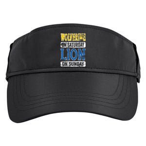 Wolverine On Saturday Lion On Sunday Detroit Adult Drive Performance Visor