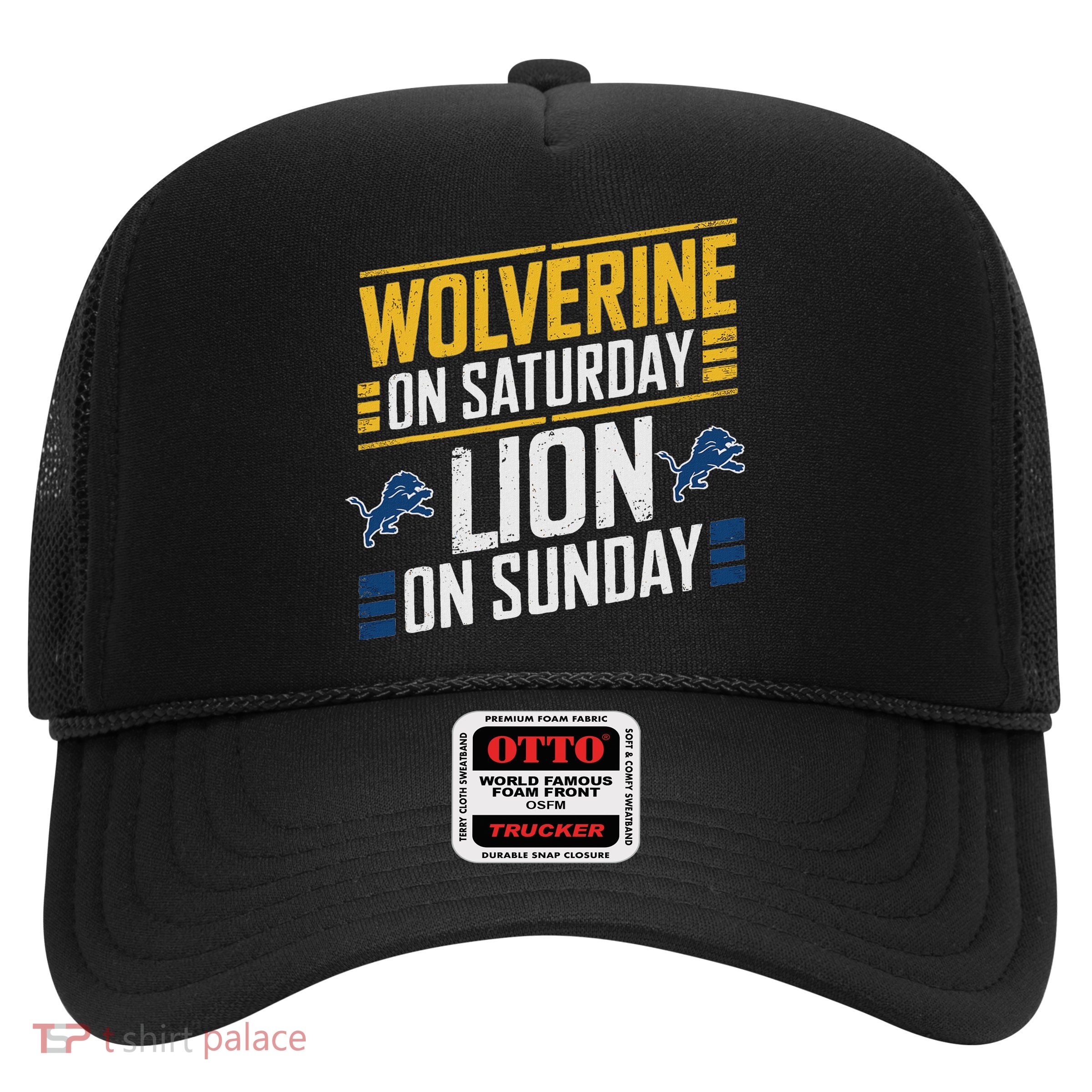 Wolverine On Saturday Lion On Sunday Trucker Hat