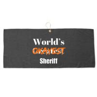World Okayest Sheriff Sheriffs Large Microfiber Waffle Golf Towel