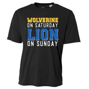 Wolverine On Saturday Lion On Sunday Funny Design Cooling Performance Crew T-Shirt