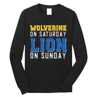 Wolverine On Saturday Lion On Sunday Funny Design Long Sleeve Shirt