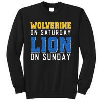 Wolverine On Saturday Lion On Sunday Funny Design Sweatshirt