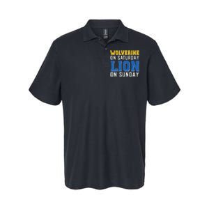 Wolverine On Saturday Lion On Sunday Funny Design Softstyle Adult Sport Polo