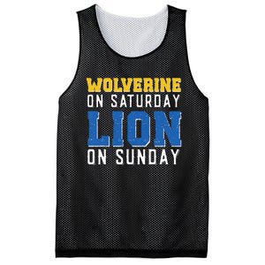 Wolverine On Saturday Lion On Sunday Funny Design Mesh Reversible Basketball Jersey Tank