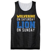 Wolverine On Saturday Lion On Sunday Funny Design Mesh Reversible Basketball Jersey Tank