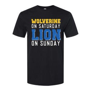 Wolverine On Saturday Lion On Sunday Funny Design Softstyle CVC T-Shirt