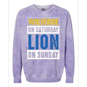 Wolverine On Saturday Lion On Sunday Colorblast Crewneck Sweatshirt