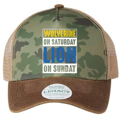Wolverine On Saturday Lion On Sunday Legacy Tie Dye Trucker Hat