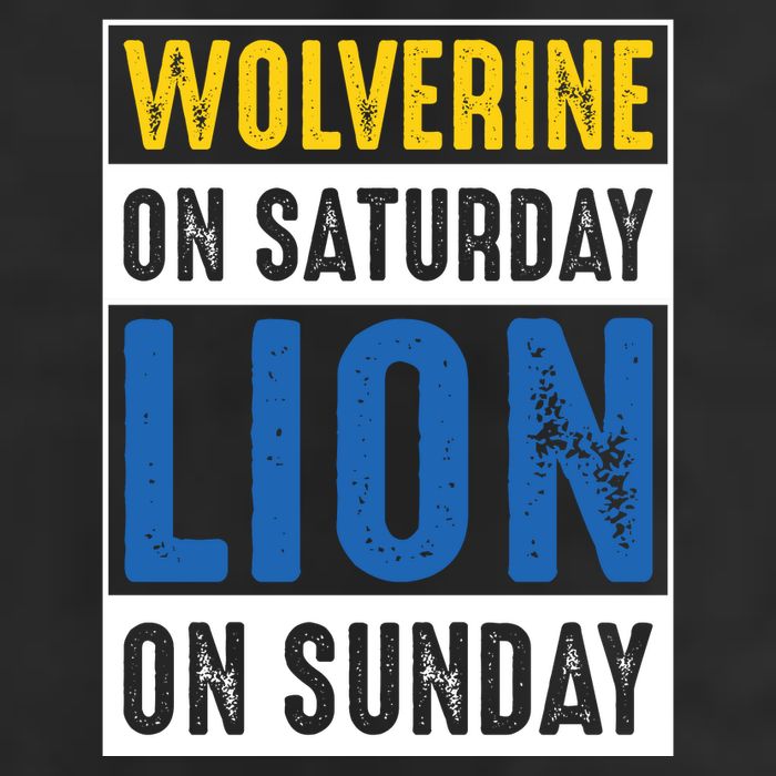Wolverine On Saturday Lion On Sunday 7 Panel Mesh Trucker Snapback Hat