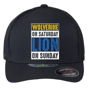 Wolverine On Saturday Lion On Sunday Flexfit Unipanel Trucker Cap