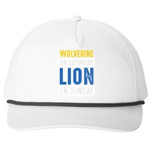 Wolverine On Saturday Lion On Sunday Snapback Five-Panel Rope Hat